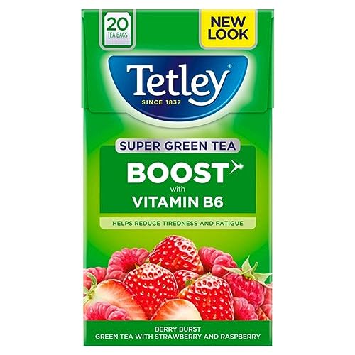 Tetley Super Green Tea Boost Berry Burst (20 Packs, 2 Pack)