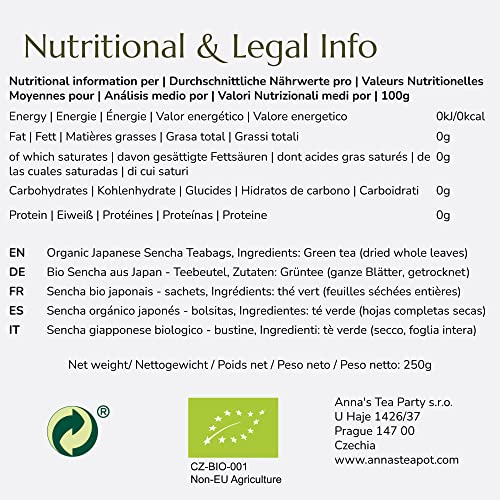 Anna's Teapot Organic Sencha Green Tea Bags (8)