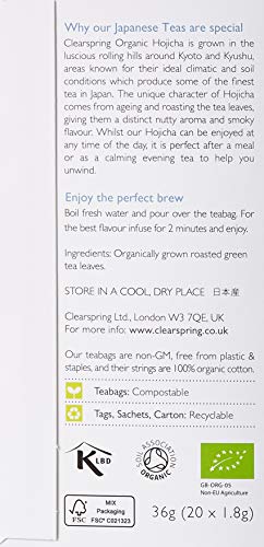 Clearspring Organic Hojicha Teabags, Japanese Roasted Green Tea
