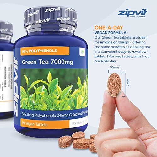 7000mg Green Tea Extract, 95% Polyphenols. 90 Vegan Tablets