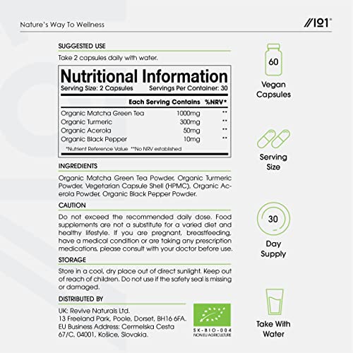 Organic Matcha Green Tea Extract - Turmeric Boosted