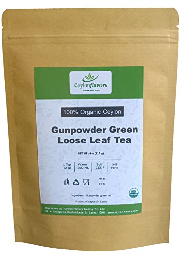 Organic Ceylon Gunpowder Green Tea - 4oz/113g