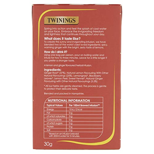 Twinings Lemon Ginger Tea Bags - 80 (4x20)