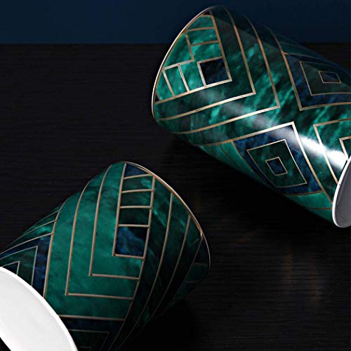 Oriental Green Ceramic Tea Canister with Wooden Lid