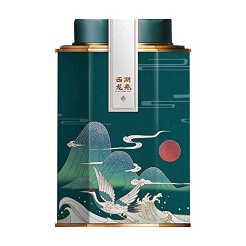 Rustic Green Tea Canister: Vintage Farmhouse Decor