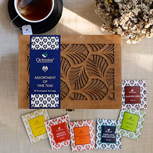 Octavius Tea Sampler Variety Pack, 3 Green & 3 Black Tea
