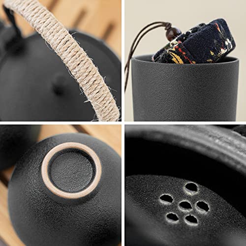 Japanese Black Tea Set: Teapot and Mini Sets