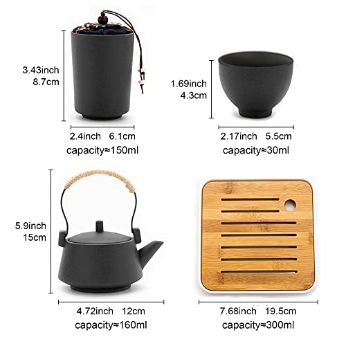 Japanese Black Tea Set: Teapot and Mini Sets