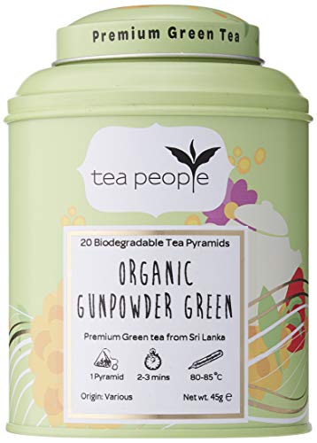 Organic Green Tea: 20 Tea Pyramids in Tin