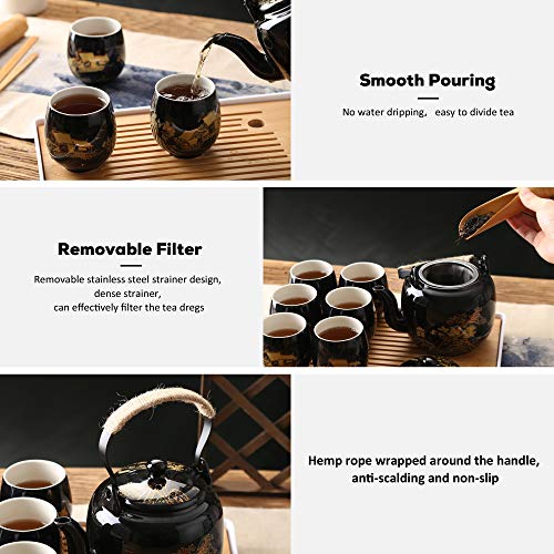 Japanese Tea Set with Teapot, Cups & Tray