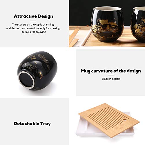 Japanese Tea Set with Teapot, Cups & Tray