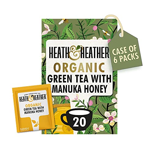 Heath & Heather Organic Green Tea - Manuka Honey (6 Packs, 120 Tea Bags)