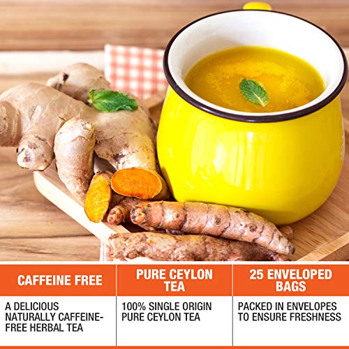 Tipson Organic Turmeric Peach Moringa Green Tea (25 Teabags)