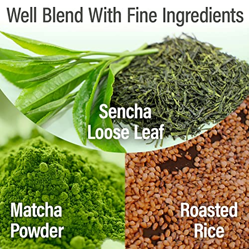 YAMASAN Genmaicha Green Tea: Japanese Low Caffeine, 60 Tea Bags