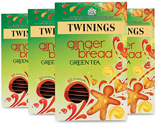 Twinings Gingerbread Green Tea, 80 Envelopes (4 packs)