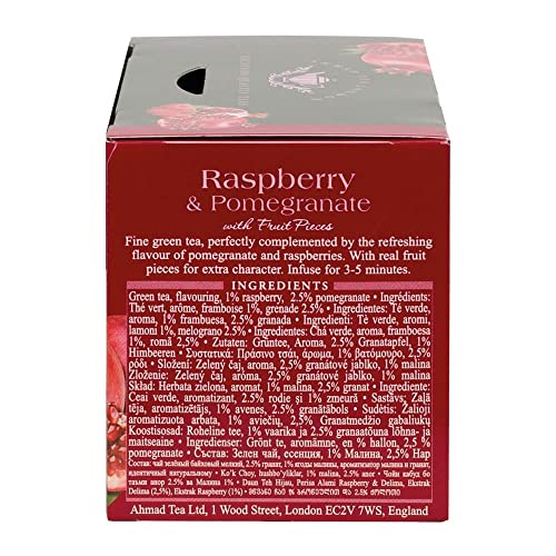 Ahmad Raspberry & Pomegranate Green Tea - 20 Sachets