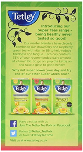 Tetley Super Green Tea Berry Burst, 6 Packs