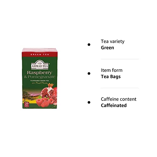 Ahmad Raspberry & Pomegranate Green Tea - 20 Sachets