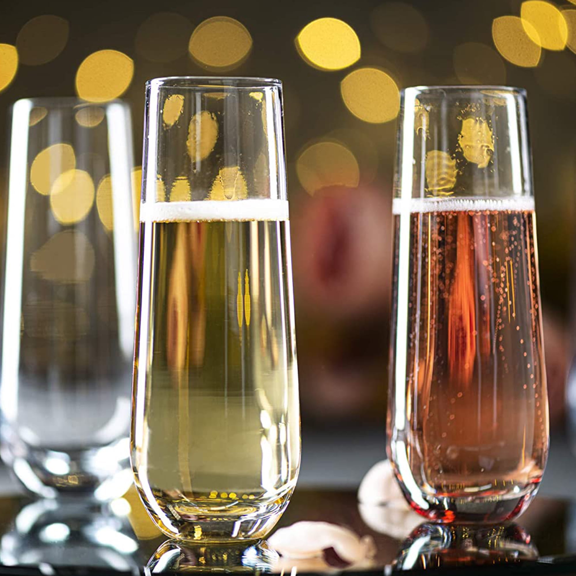 8-Piece Stemless Champagne Flutes Set by Kook