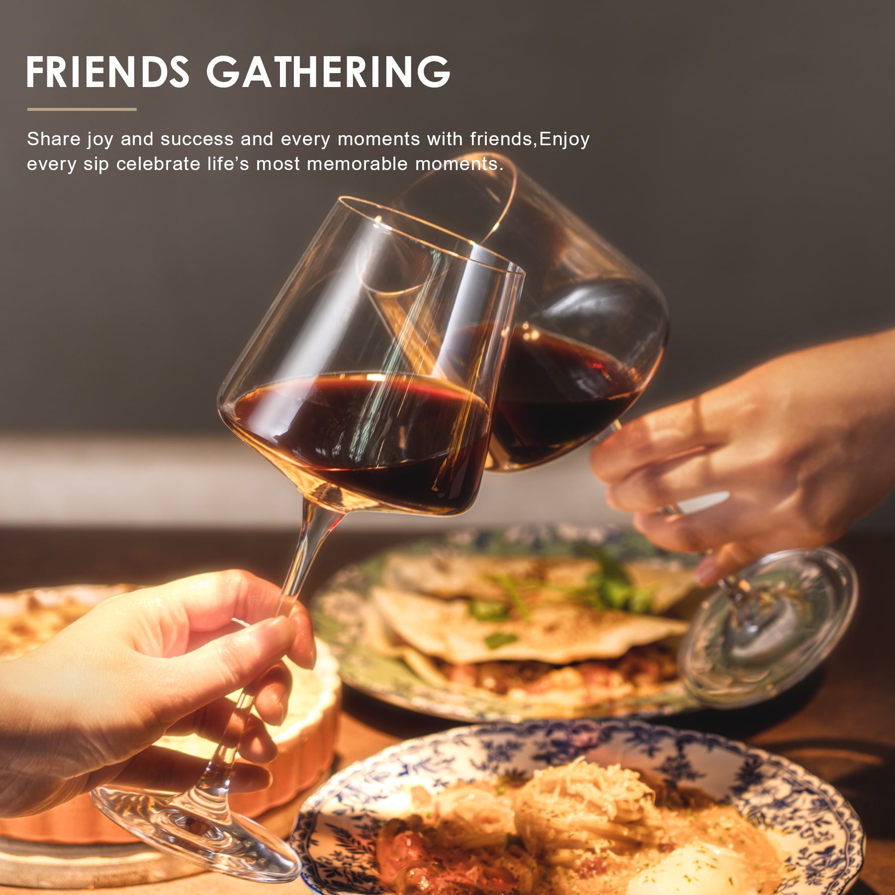 Crystal Clear Long Stem Red Wine Glasses - 6 Pack