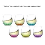 HUE Stemless Wine Glasses - Set of 6