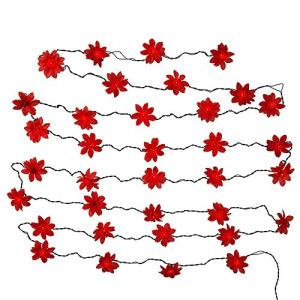 Christmas Kurt Adler Red Poinsettia Light Set
