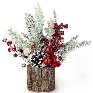 Tabletop Christmas Tree with Holiday Ornaments and Decor