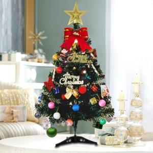 Small Tabletop Christmas Tree with Lights & Ornaments