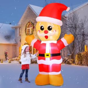 8ft Christmas Inflatable Gingerbread Man with LED Lights