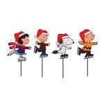 Peanuts Skating Christmas Pathway Markers - Set of 4
