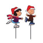 Peanuts Skating Christmas Pathway Markers - Set of 4