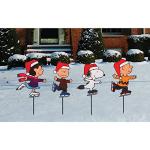 Peanuts Skating Christmas Pathway Markers - Set of 4