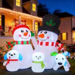 7ft Christmas Blow Up Snowman Family Inflatable