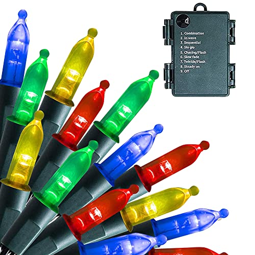 Multicolored 50 LED Christmas Lights, Waterproof Mini String