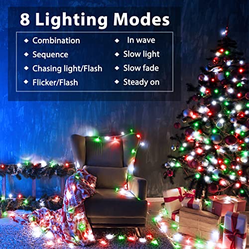 2 Pack 100 LED Festive Christmas String Lights