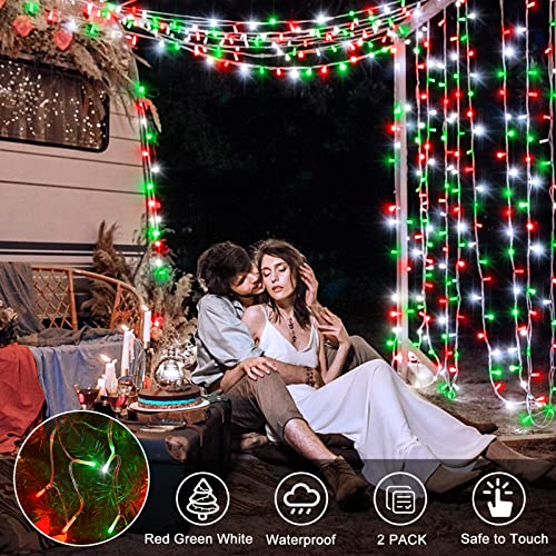 2 Pack 100 LED Festive Christmas String Lights