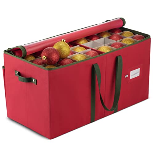 ZOBER Large Christmas Ornament Storage Box - 128 Ornaments