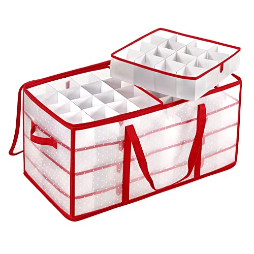 Large Christmas Ornament Storage Box, 8 Trays, 128 Slots
