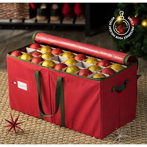 ZOBER Large Christmas Ornament Storage Box - 128 Ornaments