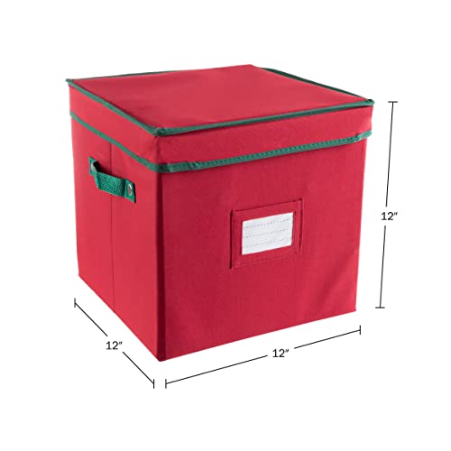 Red Elf Stor Christmas Box: Adjustable Dividers, Lid