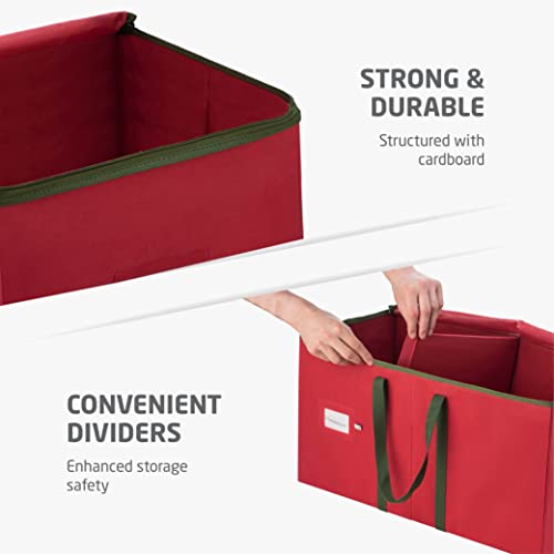 ZOBER Large Christmas Ornament Storage Box - 128 Ornaments