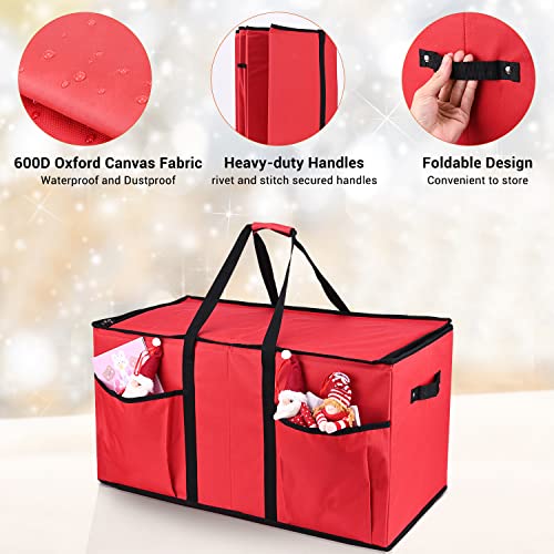 Christmas Ornament Storage Box with Adjustable Dividers