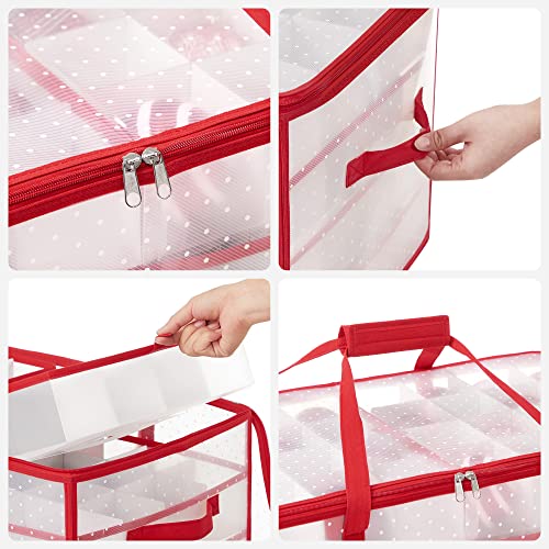 Large Christmas Ornament Storage Box, 8 Trays, 128 Slots