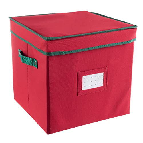 Red Elf Stor Christmas Box: Adjustable Dividers, Lid