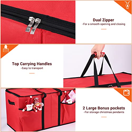 Christmas Ornament Storage Box with Adjustable Dividers