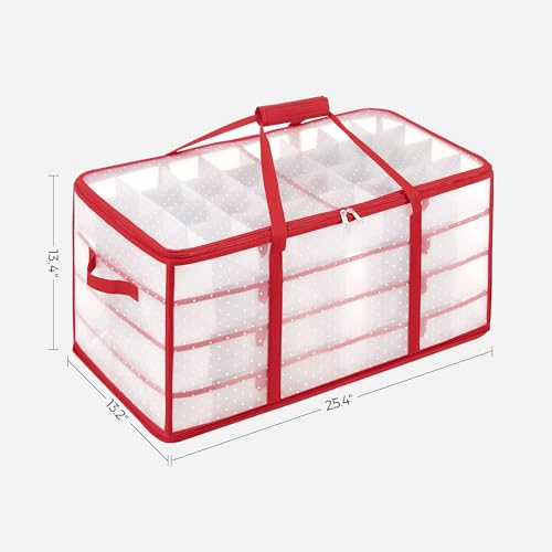 Large Christmas Ornament Storage Box, 8 Trays, 128 Slots