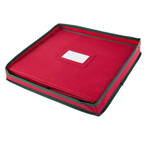Red Elf Stor Christmas Box: Adjustable Dividers, Lid