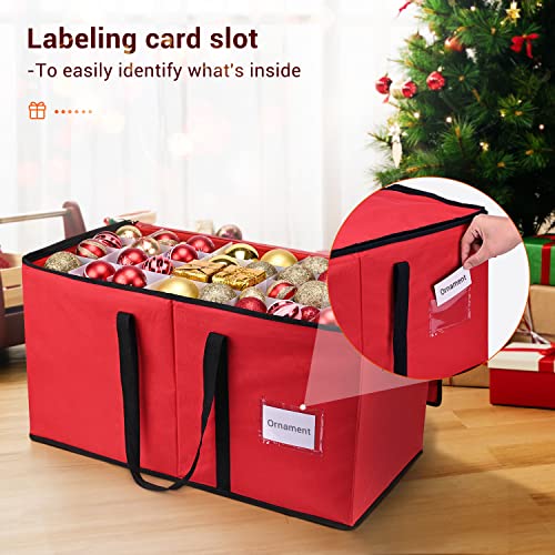 Christmas Ornament Storage Box with Adjustable Dividers