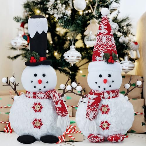 Christmas Plush Snowman Doll Set - Tabletop Decor