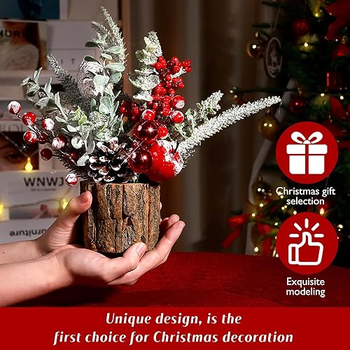 Tabletop Christmas Tree with Holiday Ornaments and Decor